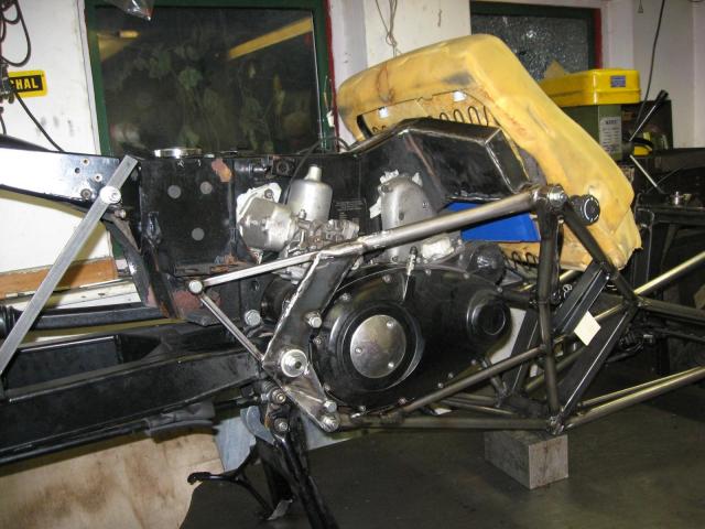 Motor in frame - rear view
