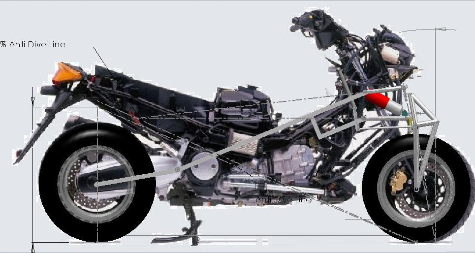 Naked T-Max with frame mock-up overlaid