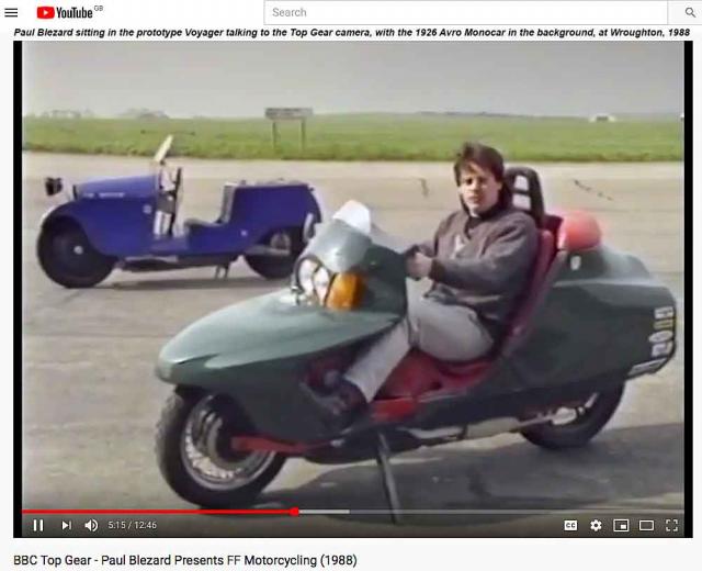 Blez in 1988 Voyager, 1926 Avro Monocar behind