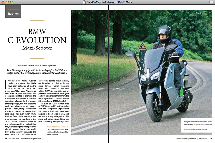 Blez On BMW C evolution Plus in Autovolt (2017)