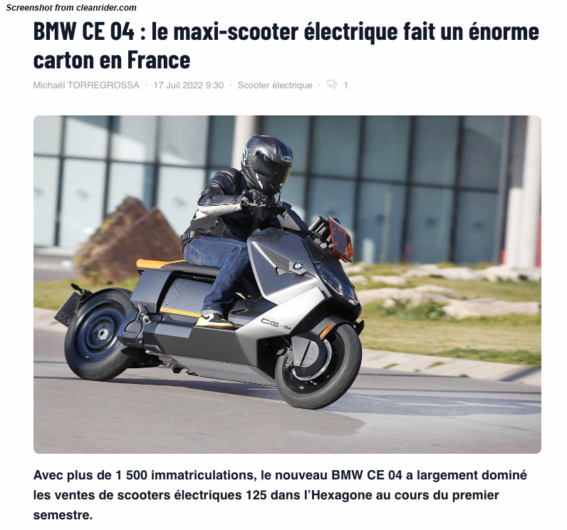 Top-selling BMW CE04 (2022)