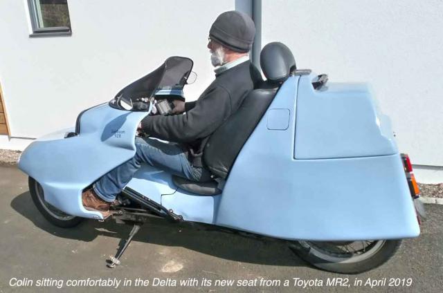 Colin in Delta with new Toyota MR2 seat, 2019.