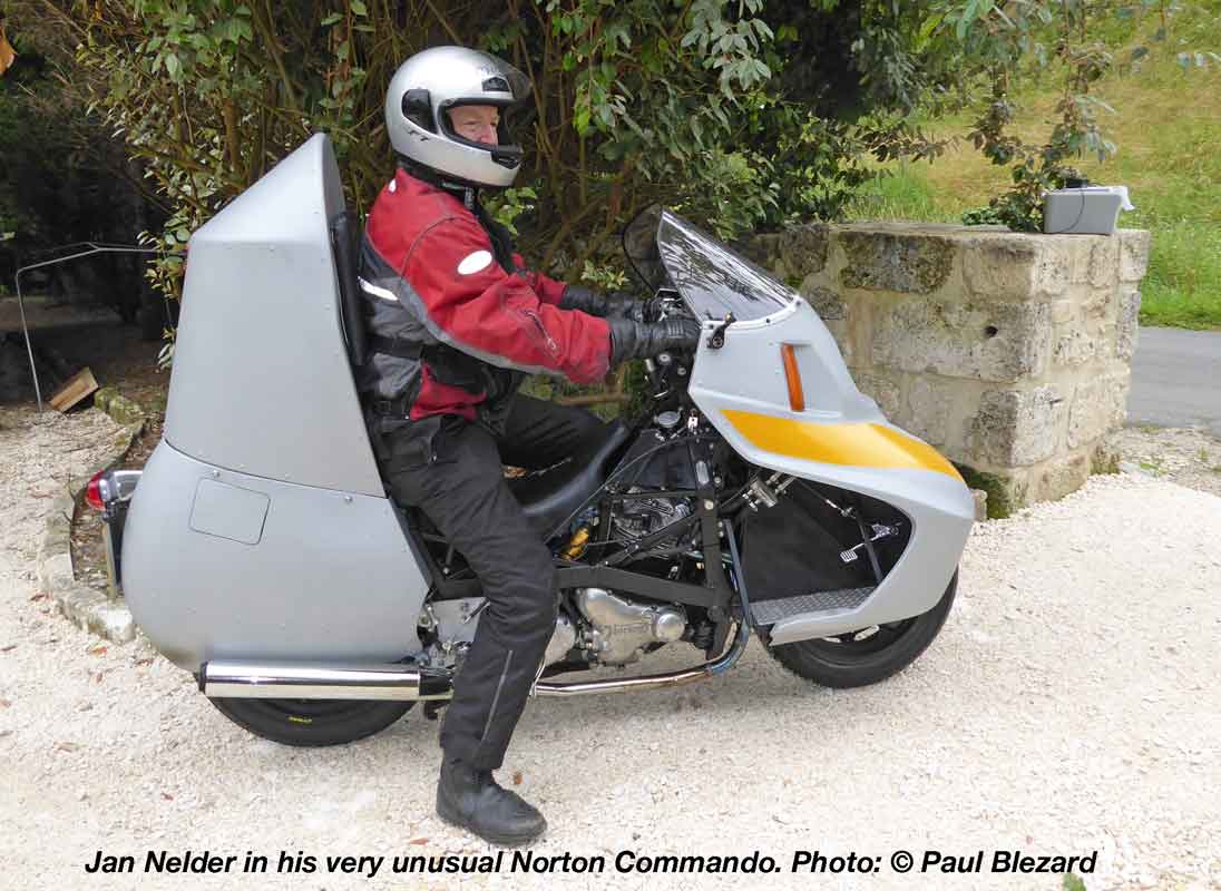 Jan in his Norton, Right Hand Side