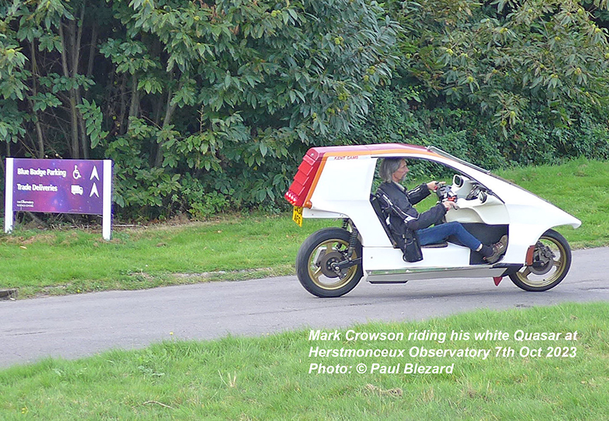 Mark Crowson riding his White Quasar (2023)