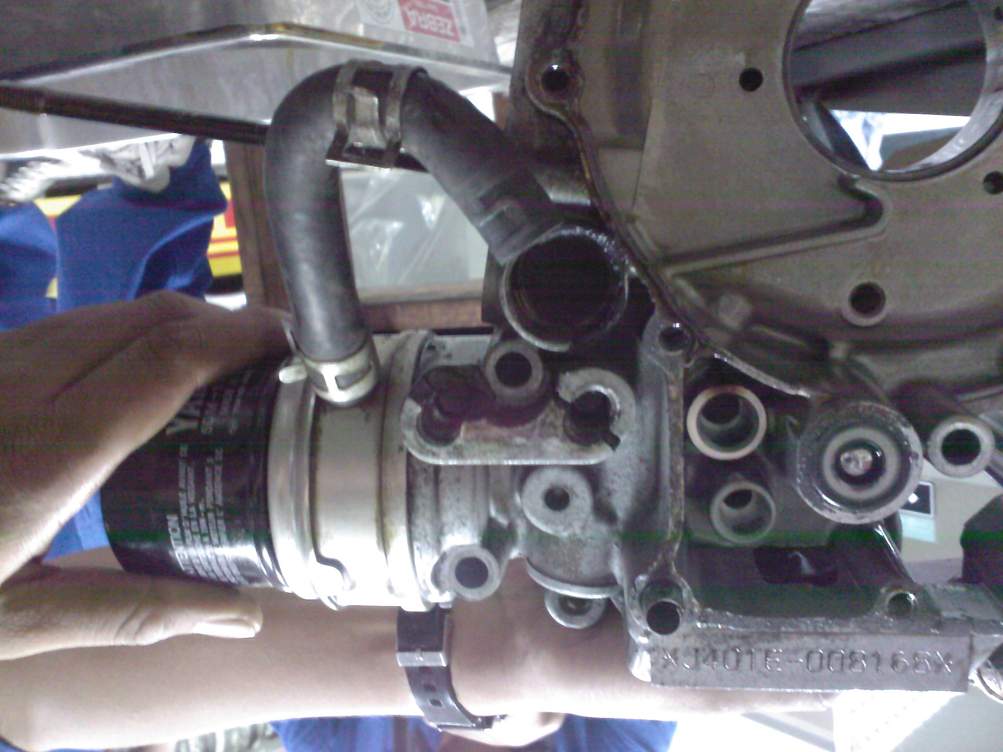 Crash damaged T-Max engine mount
